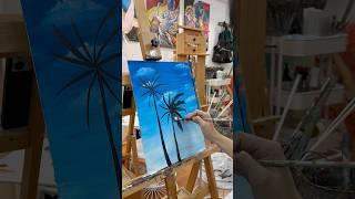 Let’s paint some coconut trees with me. #art #painting #artist