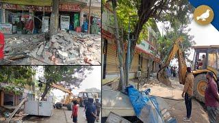 Hyderabad: Illegal encroachment on footpath removed at Zoo park road