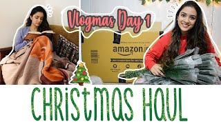 christmas decor amazon haul | Setting up my first Christmas tree | Vlogmas Day 1| Meghna Verghese