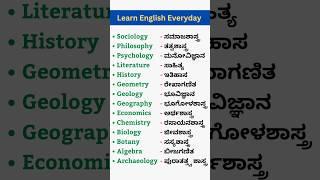 Daily Use English Words | Learn Spoken English With Kannada | English Kannada #english #shorts