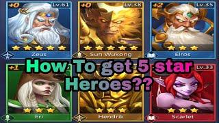 How to get 5 star Heroes in Puzzles and Conquest??