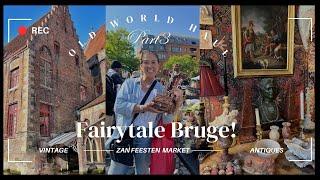 Vintage Decor Reseller Shops Antique Market In Europe's Fairytale Bruge!  Zan Feesten Vintage Haul