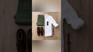 White shirt combination pant shirt shoes watch glasses #fashion #shorts