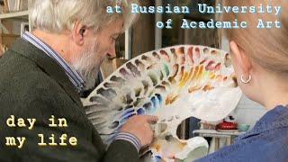 a day in my life at Russian University of Academic Art//VLOG