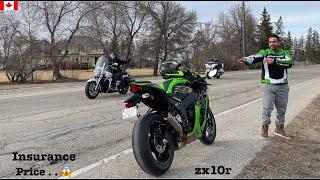 PRICE & INSURANCE Of My KAWASAKI ZX10R In CANADA | Motovlog |