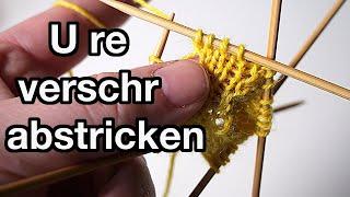 Umschlag (U) re verschr abstricken | Strickbegriffe und Abkürzungen in Strickanleitungen