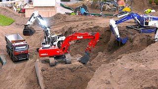 Mega Construction Site Action RC Excavator Dump Trucks Dozer Wheel Loader Roller Caterpillar