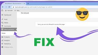 How to Fix Sorry, You Are Not Allowed to Access This Page in WordPress online store