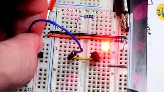 2N7000 N channel enhancement mode MOSFET switch demo circuit learning electronics lesson 0034