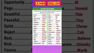 Synonym words in english #shorts #viralshorts #trending #education #letslearn #learn English 