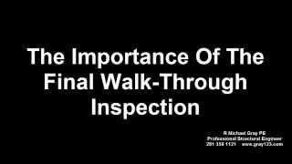 Importance of the Final Walk Through