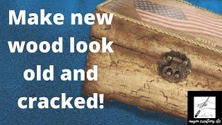 How to paint a wooden box and make it look old (Patriotic Vintage Flag Box) (decoupage) 