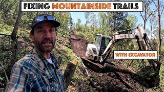 #795 - Used Excavator To Straighten Mountainside Trail, Clean Up Brush