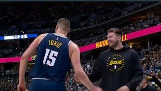 Nikola Jokic jokes with Luka Doncic and tells him he's looking slim