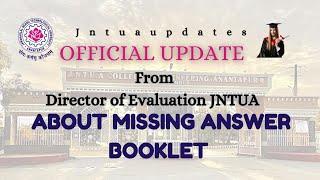 JNTUA//B.TECH 3rd YEAR BOOKLETS MISSING INFORMATION FROM UNIVERSITY