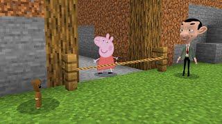 Peppa Pig vs Mr Bean and Bear in Minecraft - Gameplay - Coffin meme