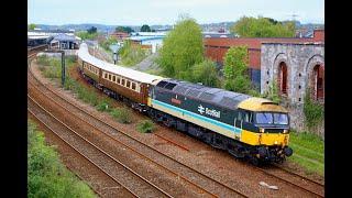 47712 top & tailed with 47805 pass Newton Abbot with 5Z19 Statesman ECS   01/05/24