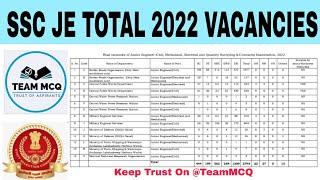 SSC JE 2022 VACANCIES|SSC JE 2022 SEAT|SSC JE 2022 POST PREFERENCE|SSC JE 2022 cutoff| #teammcq