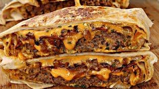 Cheeseburger Crunch Wrap| Better Than Taco Bell