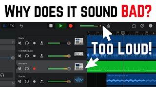 Your GarageBand tracks are too loud (probably)