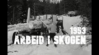 Arbeid i skogen -1953. Felling and floating of timber - English version.