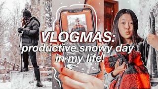 VLOGMAS | productive snowy day in my life, reacting to evermore, & cleaning my room