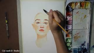 VẼ CHÂN DUNG MÀU NƯỚC ( Watercolor painting for beginners - Portrait )