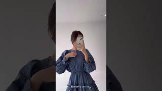 Keeya Midi Ruffle Dress Simple Korean Look | Racun Shopee Dress Ruffle Santai Simple Ootd Dress