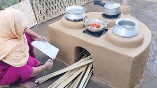 How to make Multiple 4 in 1 Clay Stove ।Village Chulha Design।Primitive Technology Mud Stove #viral