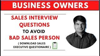 Sales Interview Questions To Avoid Bad Salesperson | Sales Hiring | Business Coach | #interview