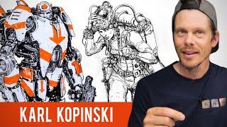 Karl Kopinski Sketchbook Tour - Filling up 5 Sketchbooks a Year