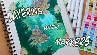 HOW TO CREATE DEPTH BY LAYERING WITH ALCOHOL MARKERS!