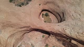 Drone Aerial View of Pinto Arch and Colorado River near Moab, UT