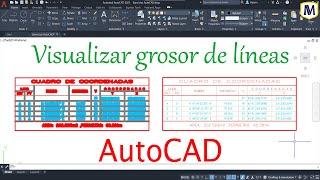 Ver el grosor de línea en AutoCAD (Como activar y desactivar la visualización)