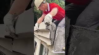 Construction process of outer corner lines for self-built houses in rural areas #amazing #satisfying