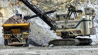 The World's Largest Copper Mining Heavy Equipment Operation - Rope Shovel Machinery & Haul Truck