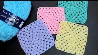 Crochet Granny Square. Easy puff stitch Crochet for Beginners