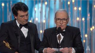 Ennio Morricone winning Best Original Score for "The Hateful Eight"