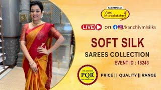 Soft Silk Sarees  | WhatsApp Number 89 0001 0002 | Kancheepuram Varamahalakshmi Silks Sarees LIVE