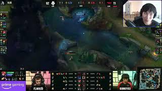 Doublelift's Reaction to Faker Juke Flash vs Caps