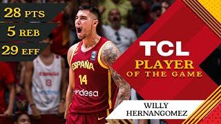 Willy Hernangomez (28 PTS) | TCL Player Of The Game | FIN vs ESP | FIBA OQT 2024 Spain