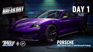 Need For Speed: No Limits | 2025 Porsche Taycan Turbo GT Weissach Package (Breakout - Day 1 | Flee)