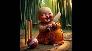 Little Monk Playing Cricket ll #monks