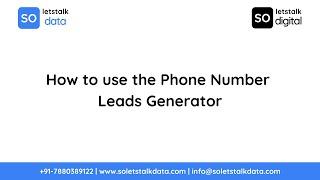 How to use the Phone Number Leads Generator