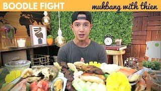 [mukbang with THIEN]: Filipino BOODLE FIGHT/KAMAYAN - Chicken Inasal, Fried Pompano, and BBQ Pork