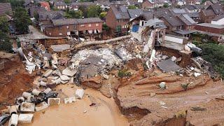 Hochwasser in Westdeutschland: Drohnenbilder zeigen Ausmaß der Verwüstung