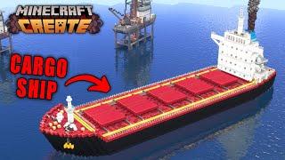 I Built A Working CARGO SHIP In Minecraft Create Mod