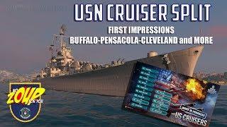 World of Warships USN Cruiser Tech Tree Split Preview