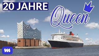 20 Jahre Queen Mary 2 in Hamburg: Manöver vor der Elbphilharmomie