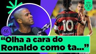 RONALDINHO OLHANDO PARA NEYMAR ANTES DO JOGO HISTÓRICO DO 5 X 4!